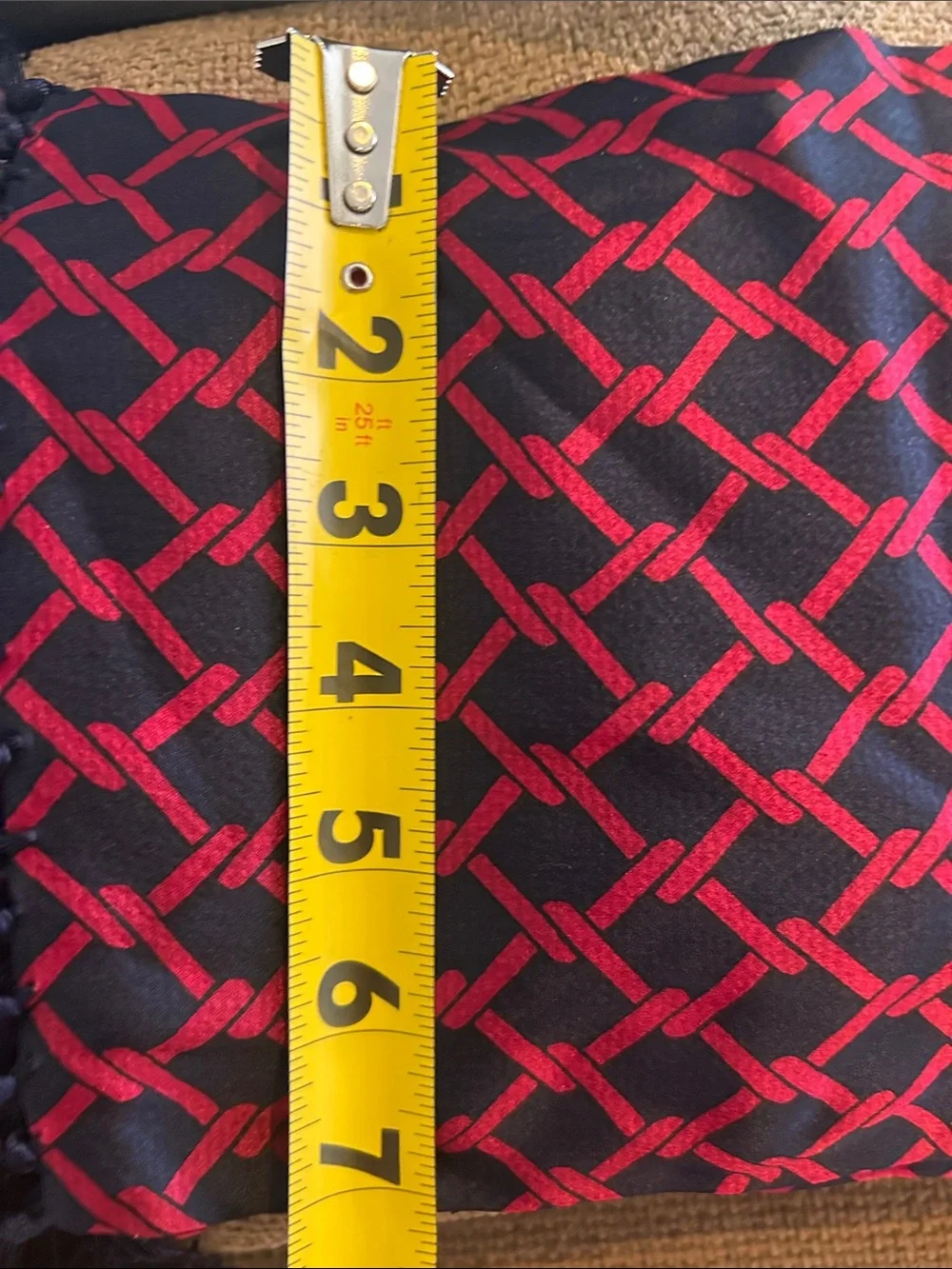 Talbots Black and Red Geometric Fringe Panel